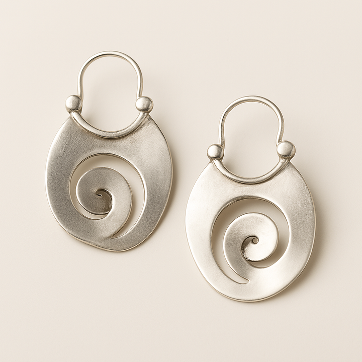 Vintage ασημένιες σκουλαρίκια σε ακανόνιστο σχήμα