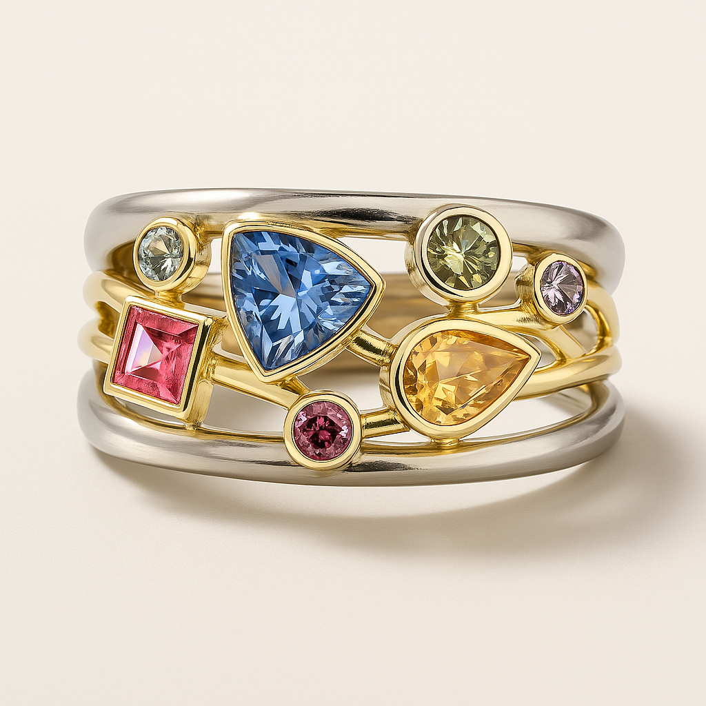 Ροζ Vintage με Χρωματιστή Ζιρκόνια